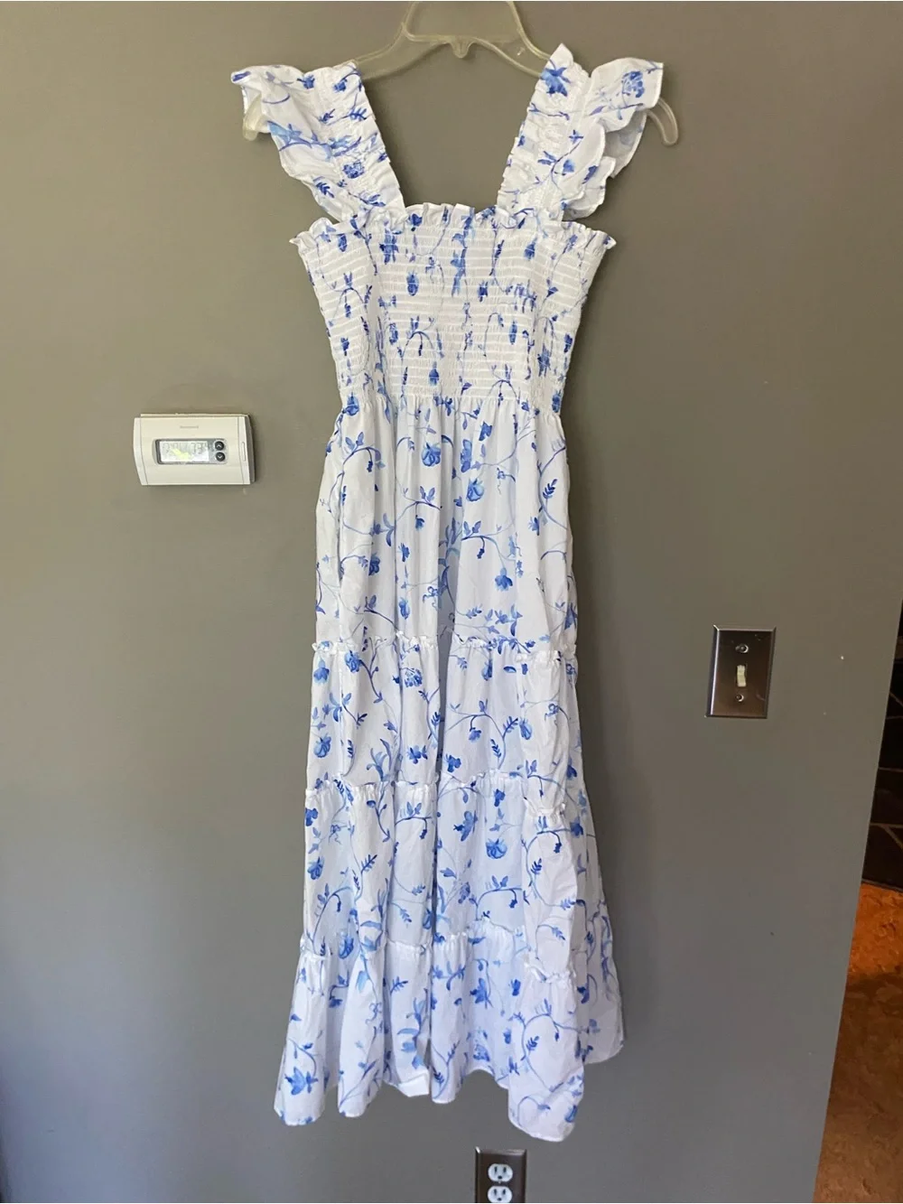 HILL HOUSE •• The Ellie Nap Dress •• In Blue Botanical Size XS - Picture 6 of 10